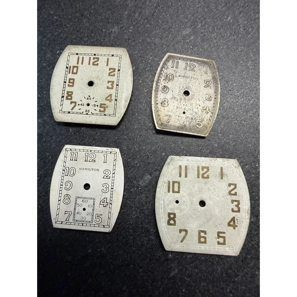 Watch Dial Lot 47 Pieces Bulova Elgin Waltham Gruen Art Deco Parts